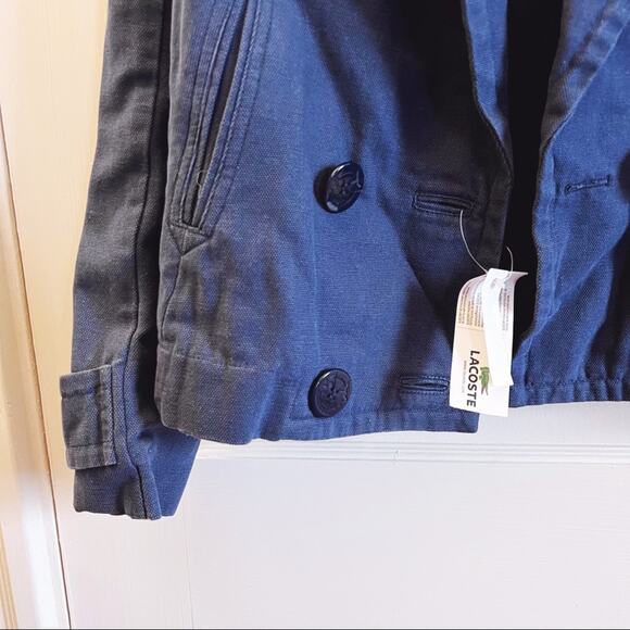 Lacoste Blue Cotton Double-Breasted Blazer - Picture 4 of 13